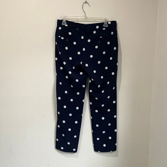 Banana Republic Avery Straight Ankle Pants Navy Polka Dot Stretch Women’s Sz 4 - Picture 3 of 9